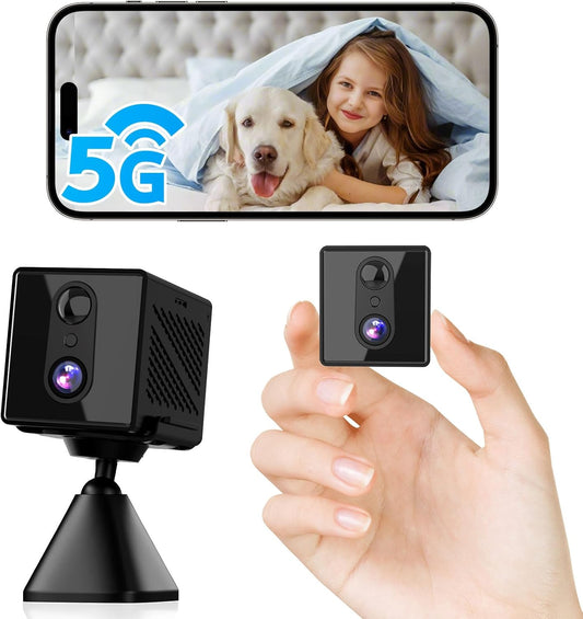Nördic 4K Ultra HD Mini Überwachungskamera – 5GHz WiFi – Bewegungserkennung & Nachtsicht bis zu 10m – mit App