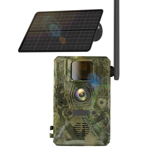 NÖRDIC 4G Wildcamera met Zonnepaneel – 4W Solar – 3MP FHD – Camouflage – IP66 Waterdicht – Inclusief GPS-locator