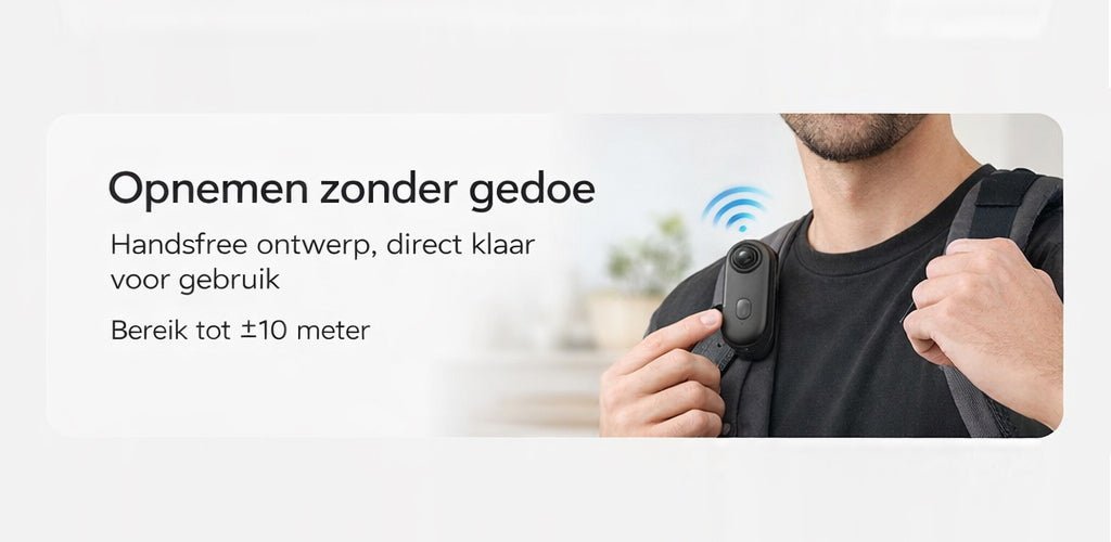 Mini Bodycam 4K WiFi – Handsfree Camera met Audio – 120° Groothoek – H.265 – Loop Recording – Webcamfunctie – incl. Accessoires