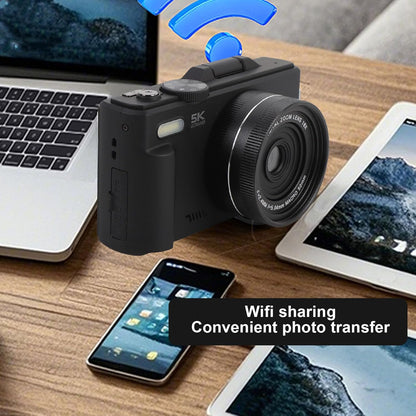 NÖRDIC 5K Ultra HD Digitale Camera - 75MP Vlog Camera - 18x Optische Zoom - Zwart