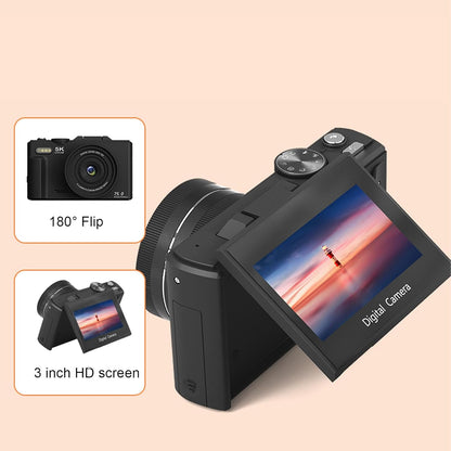 NÖRDIC 5K Ultra HD Digitale Camera - 75MP Vlog Camera - 18x Optische Zoom - Zwart