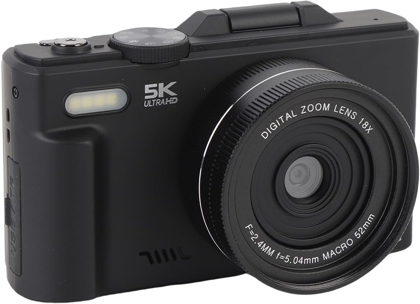 NÖRDIC 5K Ultra HD Digitale Camera - 75MP Vlog Camera - 18x Optische Zoom - Zwart