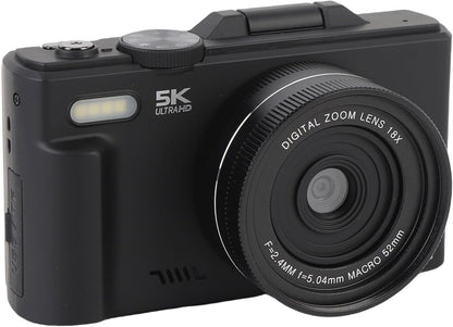NÖRDIC 5K Ultra HD Digitale Camera - 75MP Vlog Camera - 18x Optische Zoom - Zwart