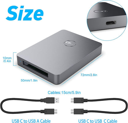 NÖRDIC CFexpress Card Reader - USB-C, USB-A - 10Gbps - Cardreader - Suitable for PC and Laptop