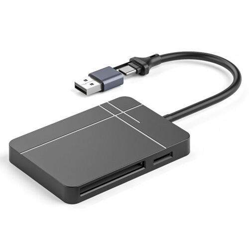 NÖRDIC CRD-027 Card reader - USB-A, USB-C 3.1 5Gbps - SD/MicroSD/CF/TF/MS - UHS-II - 1TB
