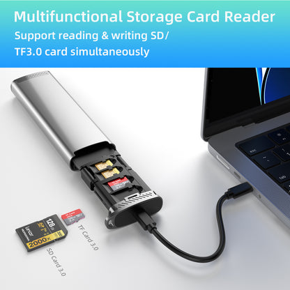NÖRDIC Memory Card Reader - USB-A, USB-C 3.1, Lightning - SD Card - SIM Card Storage - Suitable for PC &amp; Smartphone