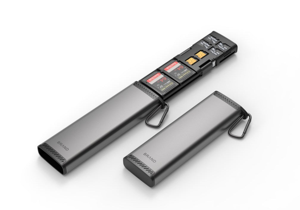 NÖRDIC Memory Card Reader - USB-A, USB-C 3.1, Lightning - SD Card - SIM Card Storage - Suitable for PC &amp; Smartphone