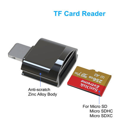 NÖRDIC CRD-041 Lightning Kaartlezer - MicroSD - UHS-I - geschikt voor Smartphone en Tablet - Zwart