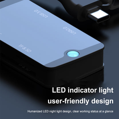 NÖRDIC CRD-043 Docking station - 1xSD - 1xMini SD - 2xUSB-A - 1xUSB-C - Led Indicator