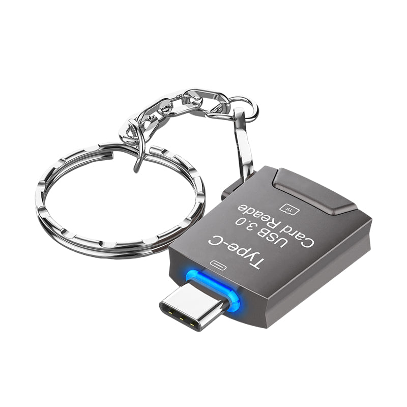 NÖRDIC CRD-044 USB-C 3.0 Kaartlezer - MicroSD - MicroSDHC MicroSDXC - 2TB - 5Gbps - UHS-I