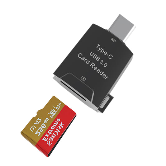 NÖRDIC CRD-044 USB-C 3.0 Kaartlezer - MicroSD - MicroSDHC MicroSDXC - 2TB - 5Gbps - UHS-I