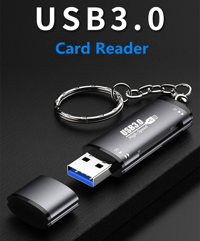 NÖRDIC CRD-045 USB 3.0 Kaartlezer - 2 in 1 TF/SD - SD en MicroSD - UHS-I - 2TB