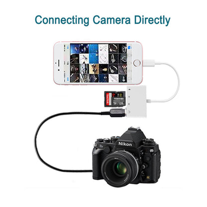 NÖRDIC Lightning Kaartlezer - SD, MicroSD - 1XUSBA, 1xUSB C - Geschikt voor Smartphone, Tablet, PC & Laptop