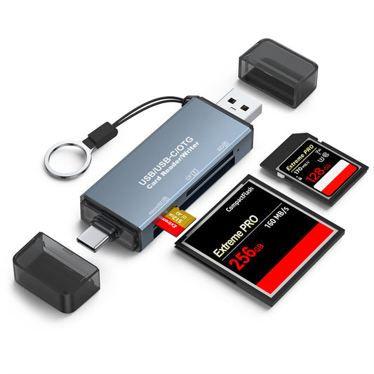 NÖRDIC USB C to USB A Card Reader - CF, SD, MicroSD - Suitable for Laptop, Tablet, Smartphone, PC, Playstation &amp; Xbox 