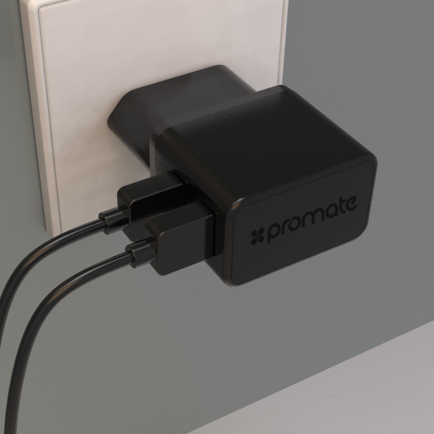 Promate Carkit - Geschikt voor Android Smartphone en Tablet - 3.1A - Autolader USB - Micro USB 1.2m - Adapter - Voor Thuis en Onderweg