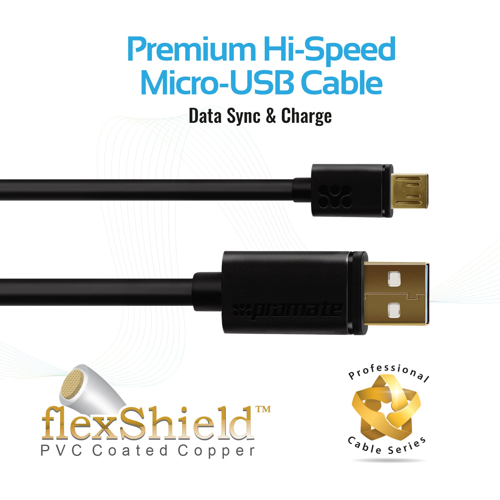 Promate Carkit - Geschikt voor Android Smartphone en Tablet - 3.1A - Autolader USB - Micro USB 1.2m - Adapter - Voor Thuis en Onderweg