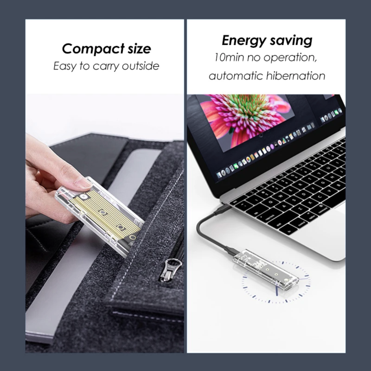 Delmark SSD Behuizing - M.2 NVMe PCIe - 10Gbps