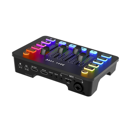 Delmark Stream 1 Pro Audio Mixer & Video Capture - 4K HDMI Loop-out - RGB Streaming Deck