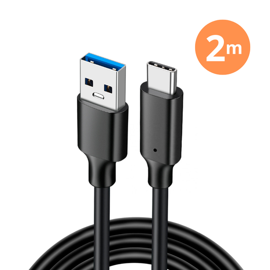 Delmark USB-A naar USB-C Kabel - 2 meter - 3.2 Gen2- 60W PD en QC 3.0