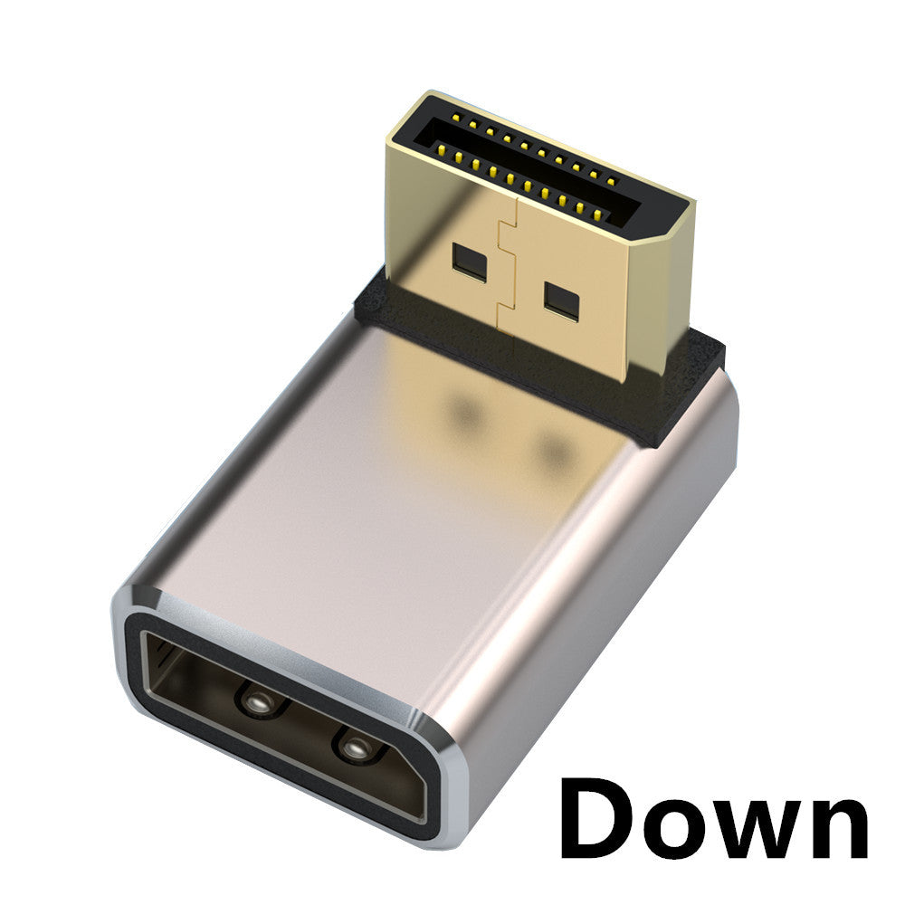 NÖRDIC Displayport Haakse Adapter - Male naar Female - 8K60Hz -Geschikt voor PC, Laptop & Docking Station