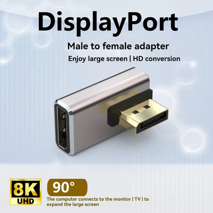 NÖRDIC Displayport Haakse Adapter - Male naar Female - 8K60Hz -Geschikt voor PC, Laptop & Dockingstation