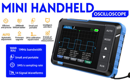 FNIRSI Digital Mini Oscilloscope - Compact &amp; Portable - Signal Generator - 5 MS/s 1 MHz