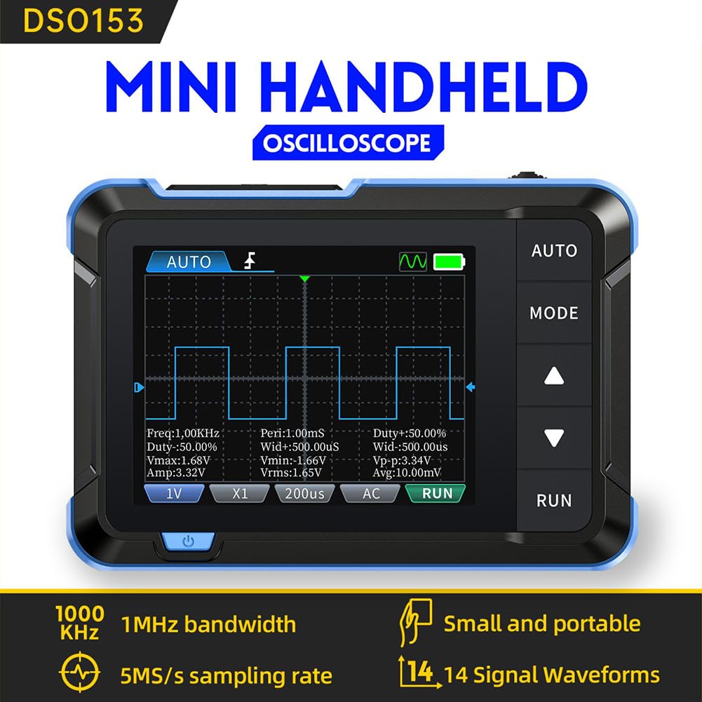 FNIRSI Digital Mini Oscilloscope - Compact &amp; Portable - Signal Generator - 5 MS/s 1 MHz