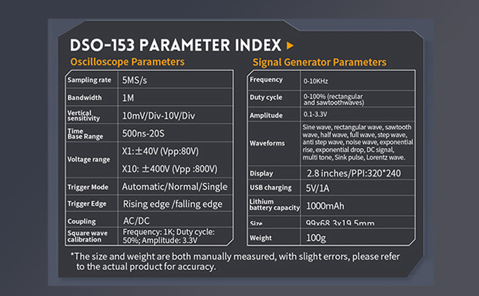 FNIRSI Digitale Mini Oscilloscoop - Compact & Draagbaar - Signaalgenerator - 5 MS/s 1 MHz
