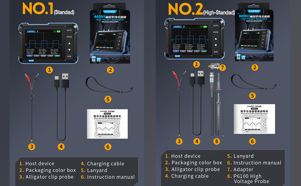 FNIRSI Digital Mini Oscilloscope - Compact &amp; Portable - Signal Generator - 5 MS/s 1 MHz
