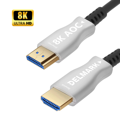 Delmark HDMI 2.1 Kabel - Glasvezel AOC Optical Fiber - 8K@60Hz / 4K@120Hz - 48Gbps - eARC & Dolby Atmos