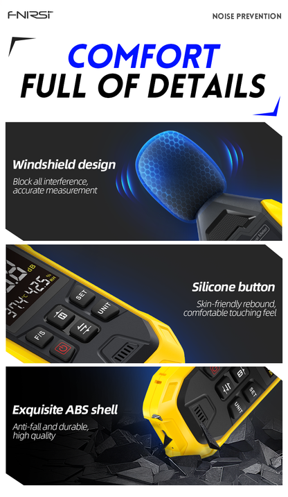 FNIRSI Digitale Decibel meter - Geluidsmeter & Ruistester - DB Meter - 30-130 dB
