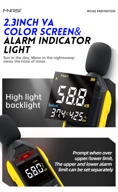 FNIRSI Digitale Decibel meter - Geluidsmeter & Ruistester - DB Meter - 30-130 dB