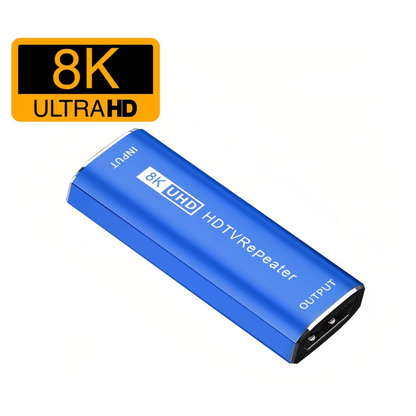 Delmark 8K HDMI Extender Repeater – HDMI 2.1 Signaalversterker tot 30 Meter – Vrouwelijk naar Vrouwelijk Adapter – 8K6@0Hz, 4K@144Hz, 2K@240Hz – Aluminium Behuizing