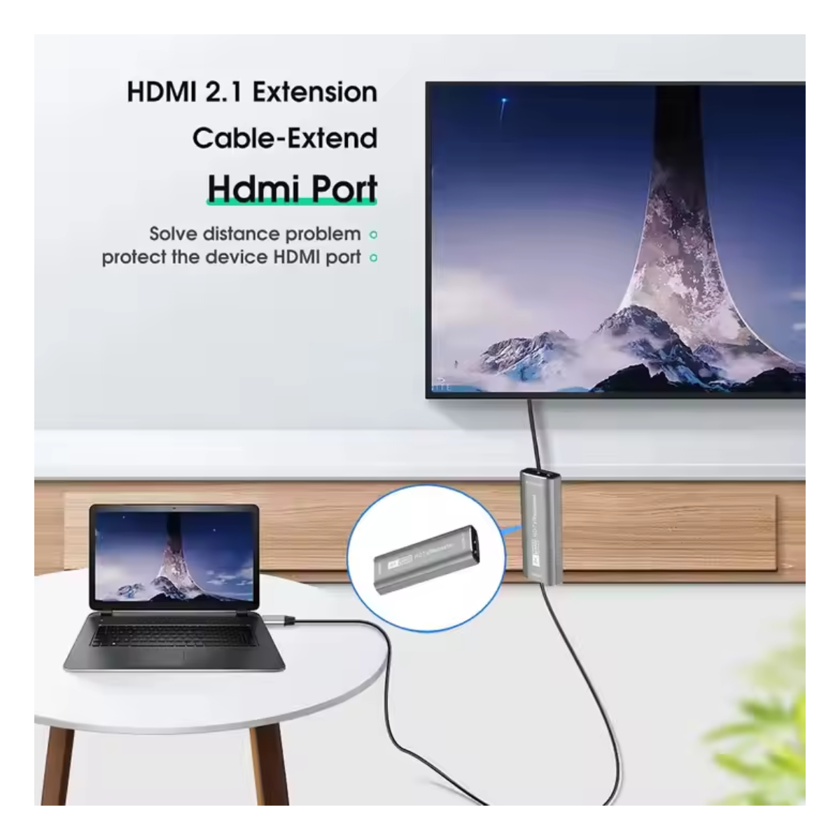 Delmark 8K HDMI Extender Repeater – HDMI 2.1 Signaalversterker tot 30 Meter – Vrouwelijk naar Vrouwelijk Adapter – 8K6@0Hz, 4K@144Hz, 2K@240Hz – Aluminium Behuizing