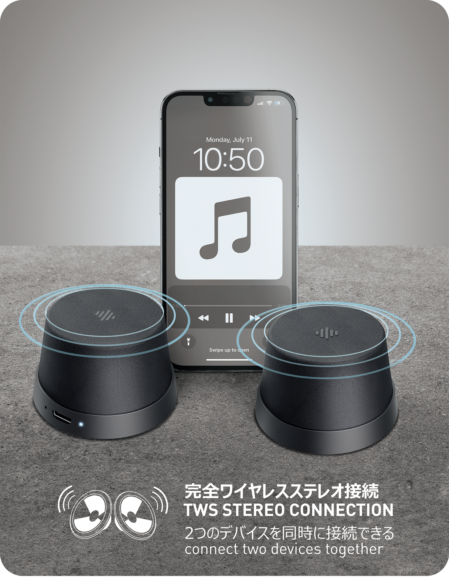 NÖRDIC Magnetische Luidspreker - Bluetooth 5.3 - 3W - TWS Stereo - Geschikt voor Tablet & Smartphone - Zwart