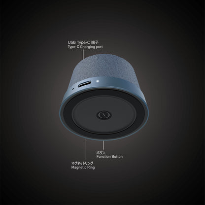 NÖRDIC Magnetische Luidspreker - Bluetooth 5.3 - 3W - TWS Stereo - Geschikt voor Tablet & Smartphone - Blauw