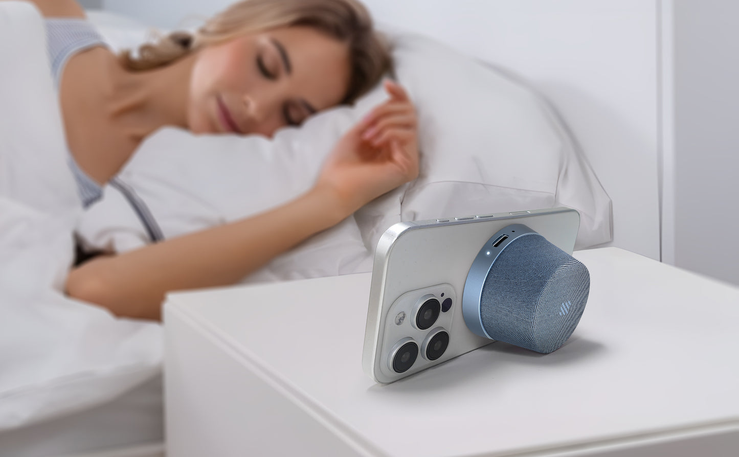 NÖRDIC Magnetische Luidspreker - Bluetooth 5.3 - 3W - TWS Stereo - Geschikt voor Tablet & Smartphone - Blauw