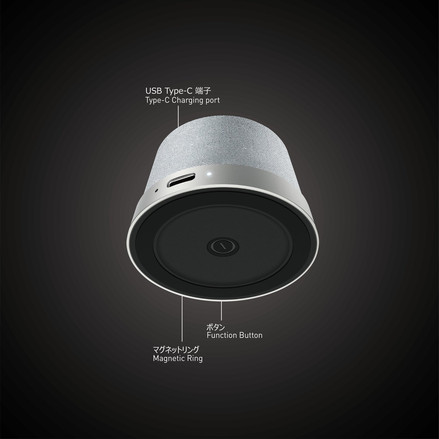 NÖRDIC Magnetische Luidspreker - Bluetooth 5.3 - 3W - TWS Stereo - Geschikt voor Tablet & Smartphone - Zilver