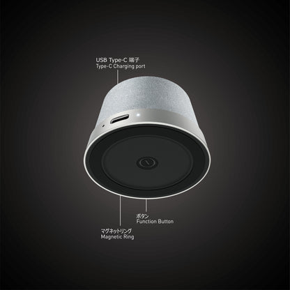 NÖRDIC Magnetische Luidspreker - Bluetooth 5.3 - 3W - TWS Stereo - Geschikt voor Tablet & Smartphone - Zilver