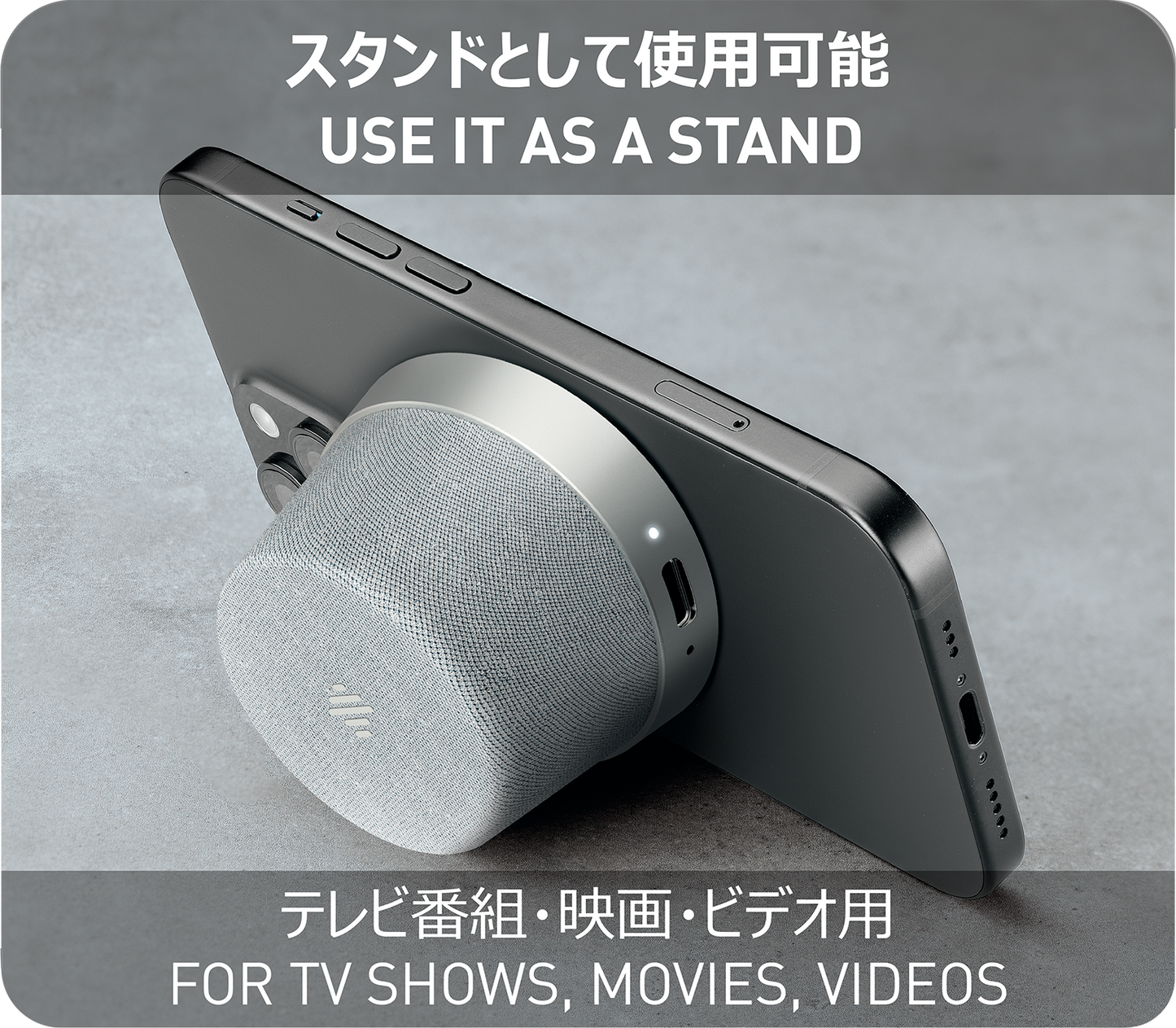 NÖRDIC Magnetische Luidspreker - Bluetooth 5.3 - 3W - TWS Stereo - Geschikt voor Tablet & Smartphone - Zilver