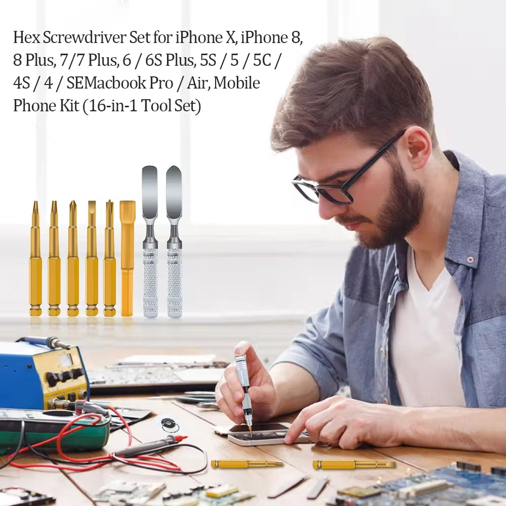 NÖRDIC Professionele reparatieset - Voor Smartphone - Gereedschapset  - 16-in-1 schroevendraaierset