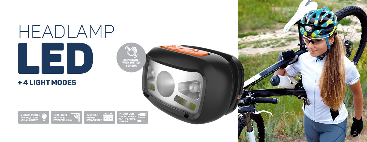 Platinet PHL2882 LED Hoofdlamp - 1200 mAh - Oplaadbaar - Kamperen en Outdoor - 270lm