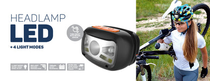 Platinet PHL2882 LED Hoofdlamp - 1200 mAh - Oplaadbaar - Kamperen en Outdoor - 270lm