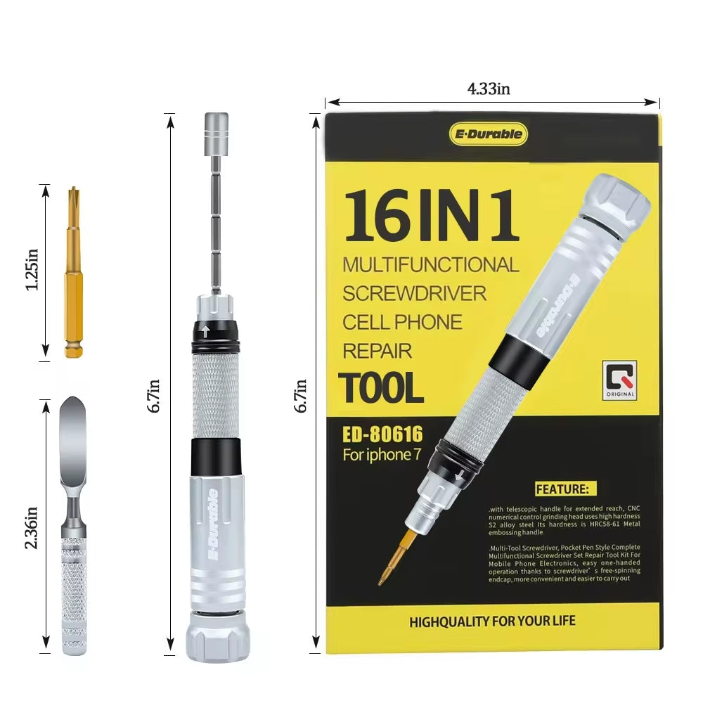 NÖRDIC Professionele reparatieset - Voor Smartphone - Gereedschapset  - 16-in-1 schroevendraaierset