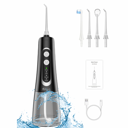 Delmark Elektrische Waterflosser - Tandenflosser - Monddouche - Tongreiniger - Flosapparaat - 4 standen