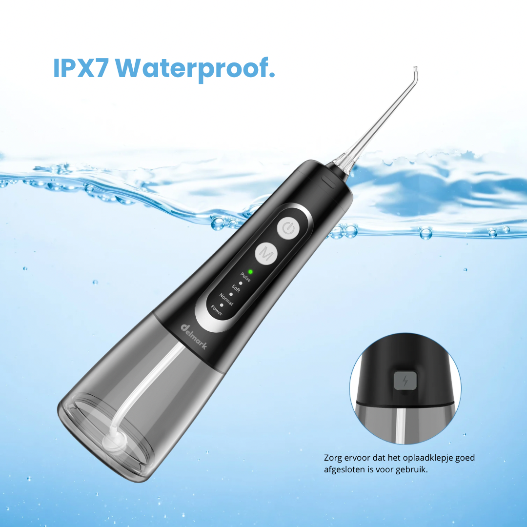 Delmark Elektrische Waterflosser - Tandenflosser - Monddouche - Tongreiniger - Flosapparaat - 4 standen