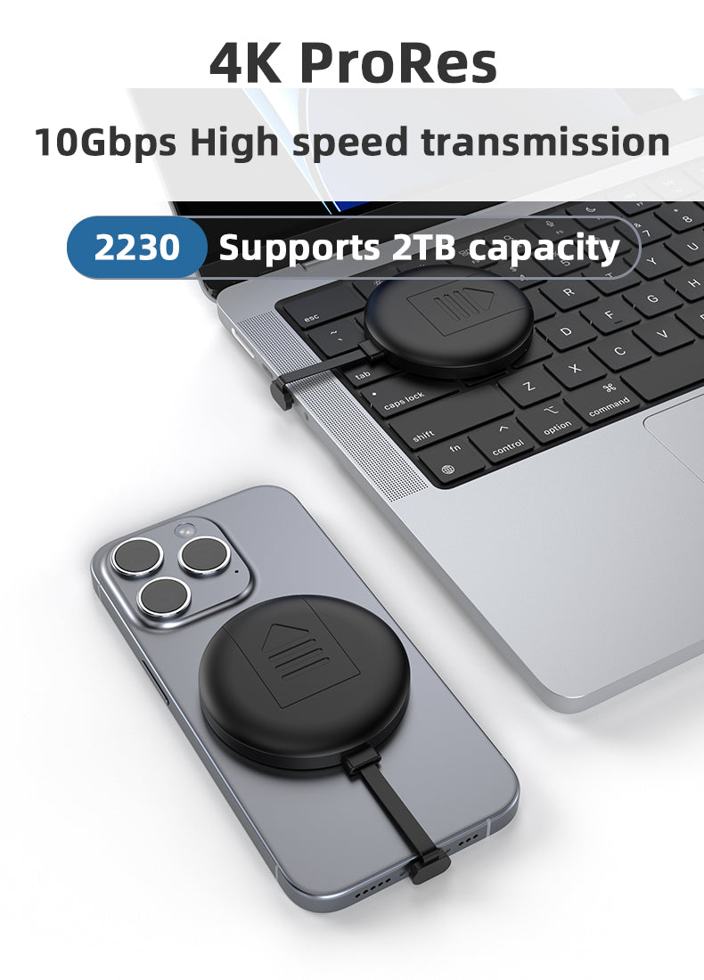 NÖRDIC SSD Enclosure - USB-C 10Gbps - NVMe/SATA 2230 - Suitable for Windows, Mac, Linux, iOS, Android