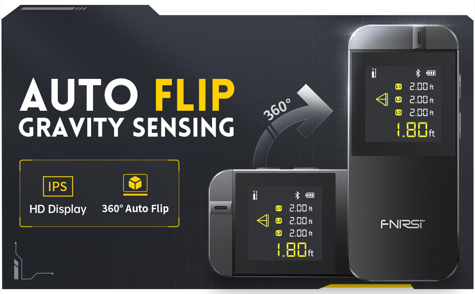 FNIRSI Smart Laser Distance Meter - 40m Range - Bluetooth - Suitable for Smartphone - USB-C Charging