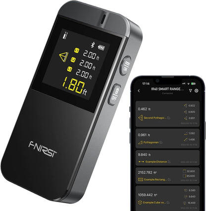 FNIRSI Smart Laser Distance Meter - 40m Range - Bluetooth - Suitable for Smartphone - USB-C Charging