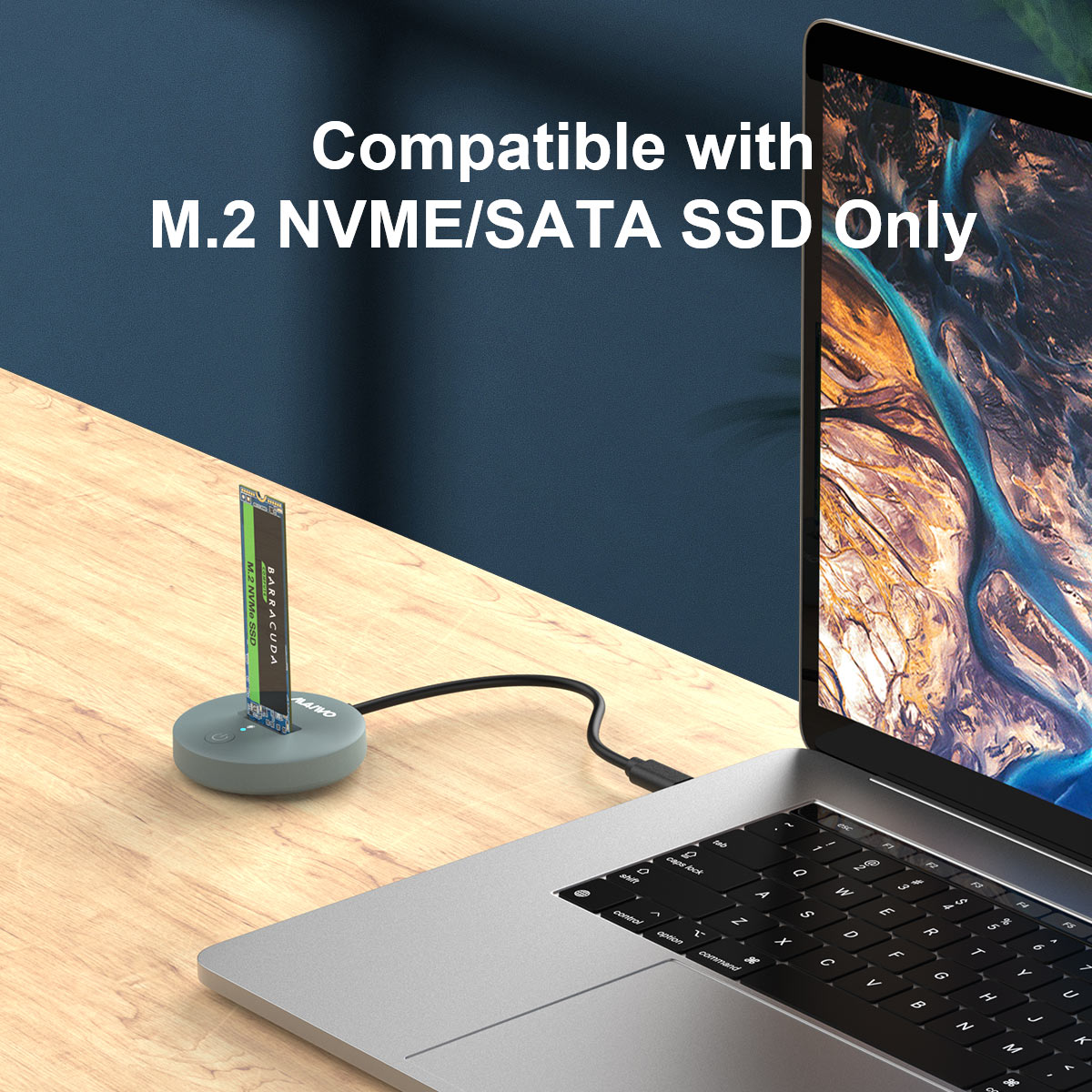 Maiwo Docking Station Laptop - USB C 3.2 - NVMe/SATA M.2 SSD - 10Gbps - Geschikt voor PC, Smartphone, Tablet, Playstation & Xbox